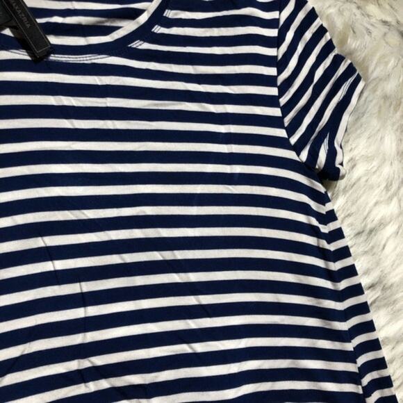 BCBGMAXAZRIA striped trapeze dark blue & white tunic top xxs - Picture 5 of 7